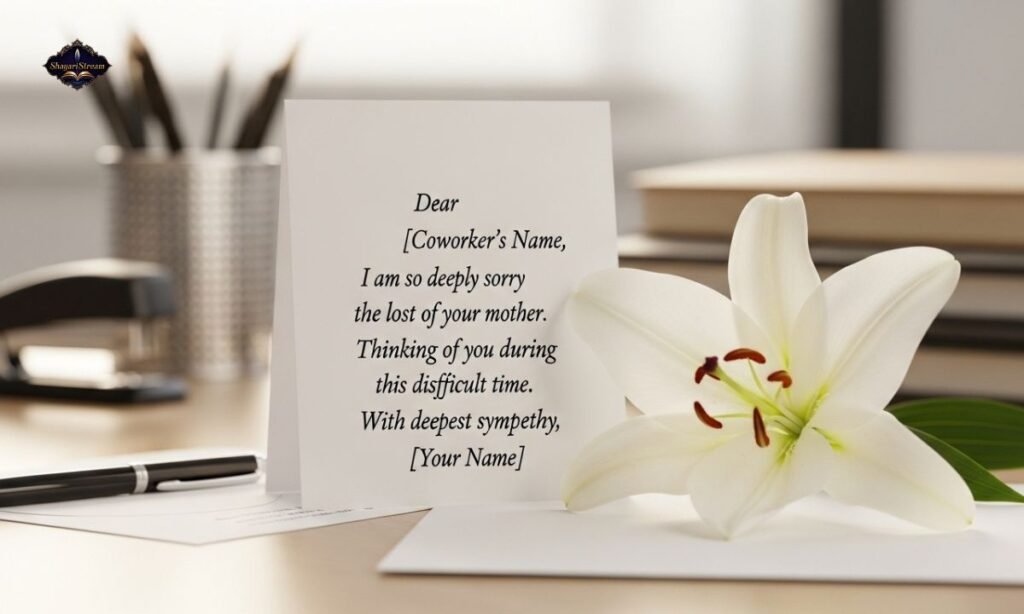 Loss of mom message to coworker