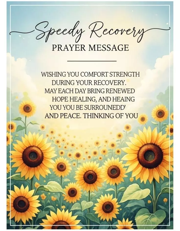 Speedy Recovery Prayer Message 