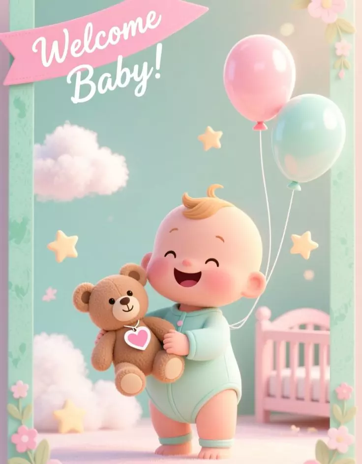 Cute Baby Shower Card Message 🧸💖