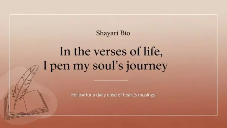Shayari Bio for Instagram in English
